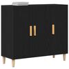 vidaXL Buffet Ch&ecirc;ne noir 90 x 34 x 80 cm Bois d'ing&eacute;nierie