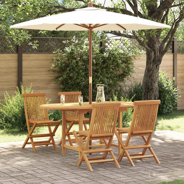vidaXL Ensemble de salle &agrave; manger pour jardin 5 pcs Marron