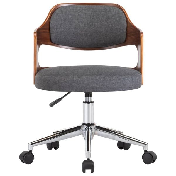 vidaXL Chaises pivotantes &agrave; manger lot de 2 gris bois courb&eacute; et tissu