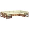 vidaXL Ensembles de canap&eacute;s avec coussin 9 pcs Naturel et Cr&egrave;me
