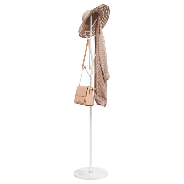 vidaXL Porte-manteau blanc 177 cm fer enduit de poudre