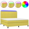 vidaXL Sommier &agrave; lattes de lit et matelas et LED Vert 180x200 cm Tissu