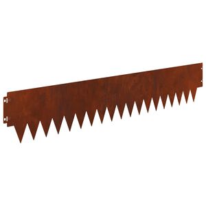 vidaXL Bordure de Pelouse 30 pc 103 x 20 cm Acier Rouill&eacute;