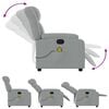 vidaXL Fauteuil inclinable de massage gris clair tissu