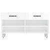 vidaXL Banc &agrave; chaussures blanc brillant 102x35x55 cm bois d'ing&eacute;nierie