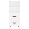 vidaXL Buffet haut Blanc 34,5x34x180 cm Bois d'ing&eacute;nierie
