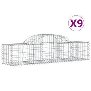 vidaXL Paniers &agrave; gabions arqu&eacute;s 9 pcs 200x50x40/60 cm fer galvanis&eacute;