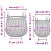 vidaXL Panier &agrave; Plantes avec stockage 2 pcs Gris Rattan Lacak