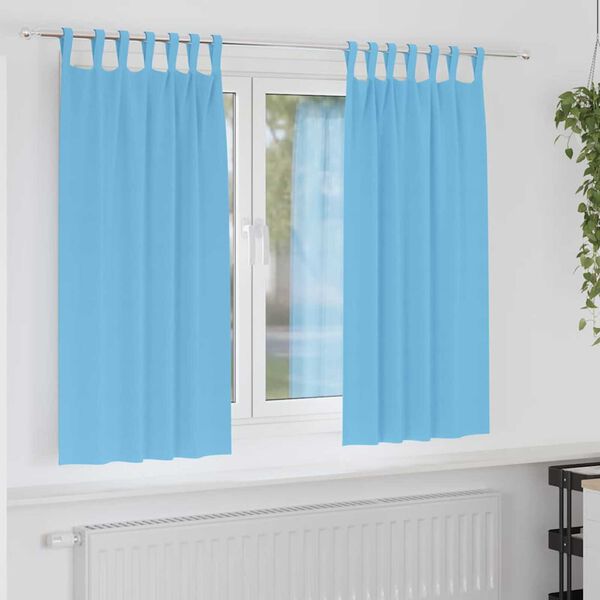 vidaXL Rideaux occultants avec anneaux 2 pcs Bleu clair 175 x 140 cm