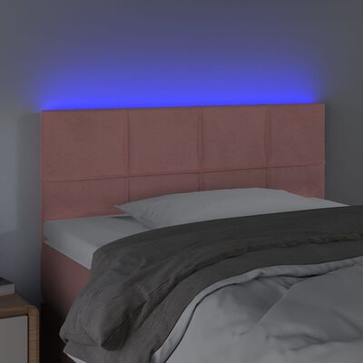 vidaXL Tête de lit à LED Rose 80x5x78/88 cm Velours