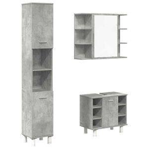 vidaXL Ensemble de meubles de salle de bain 3 pcs gris b&eacute;ton