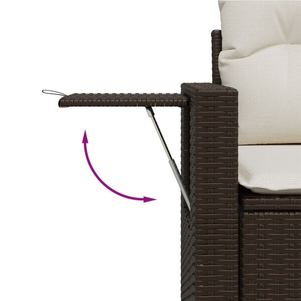 vidaXL Salon de jardin et coussins 11 pcs marron r&eacute;sine tress&eacute;e