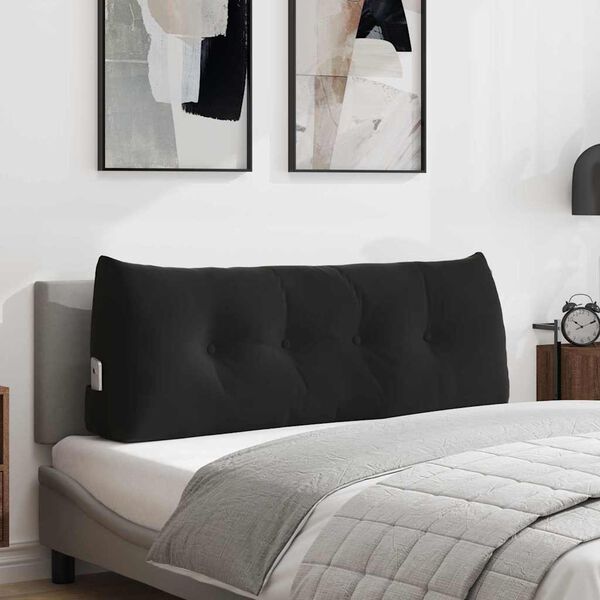 vidaXL Coussin de Dos Noir 120 x 24 x 50 cm Velours
