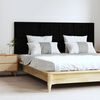vidaXL T&ecirc;te de lit murale Noir 166x3x60 cm Bois massif de pin