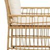 vidaXL Ensemble de meubles d'ext&eacute;rieur 5 pcs Blanc Naturel et Cr&egrave;me
