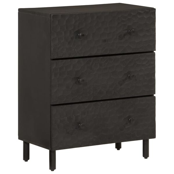 vidaXL Armoire lat&eacute;rale noir 60x33x75 cm bois massif de manguier