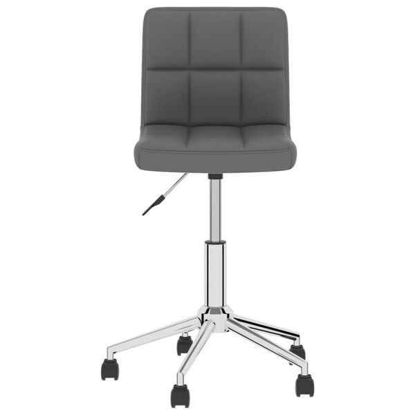 vidaXL Chaise pivotante de salle &agrave; manger Gris Similicuir