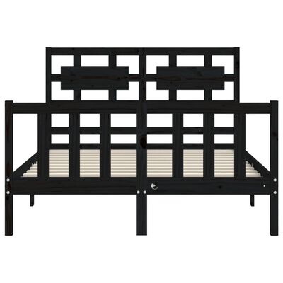 vidaXL Cadre de lit sans matelas noir 140x190 cm bois de pin massif