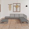 vidaXL Salon de jardin 8 pcs gris bois de pin massif