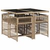 vidaXL Ensemble &agrave; manger de jardin avec coussins 5pcs Beige poly rotin