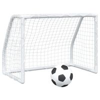 vidaXL Buts de football pour enfants 2 pcs avec ballon blanc métal