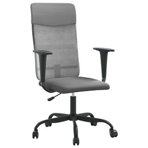 vidaXL Chaise de bureau r&eacute;glable en hauteur gris