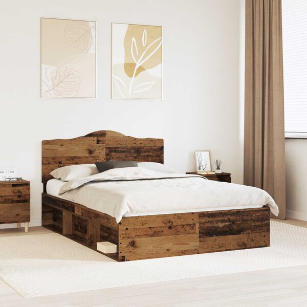 vidaXL Cadre de lit Bois ancien 140 x 200 cm Pin massif