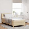 vidaXL Lit &agrave; ressorts avec matelas Cr&egrave;me 190 x 90 cm tissu
