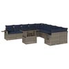 vidaXL Ensemble de canap&eacute; de jardin 11 pcs avec coussins gris r&eacute;sine tress&eacute;e