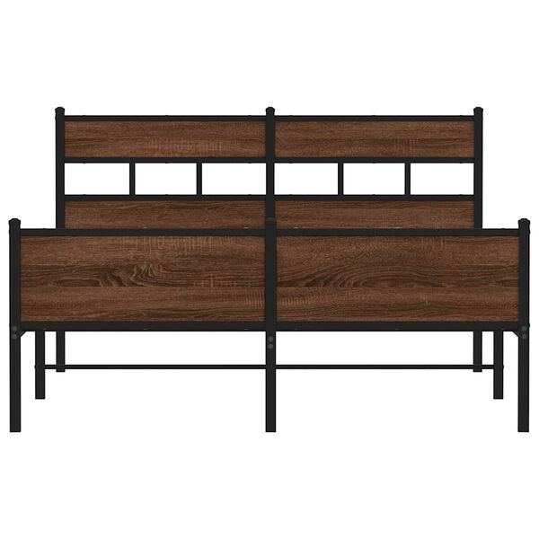 vidaXL Cadre de lit sans matelas ch&ecirc;ne marron 140x190 cm