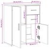 vidaXL Buffets 2 pcs gris b&eacute;ton 60x31x70 cm bois d'ing&eacute;nierie