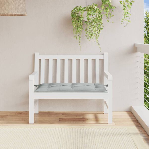vidaXL Coussin de banc de jardin gris clair m&eacute;lang&eacute; 100x50x7 cm tissu