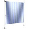 vidaXL Store roulant d'ext&eacute;rieur bleu et blanc 200x270 cm tissu acier