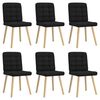 vidaXL Chaises &agrave; manger lot de 6 noir tissu
