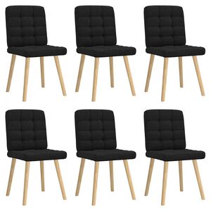 vidaXL Chaises &agrave; manger lot de 6 noir tissu