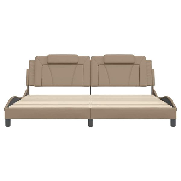 vidaXL Cadre de lit Viana sans matelas cappuccino 200x200 cm similicuir