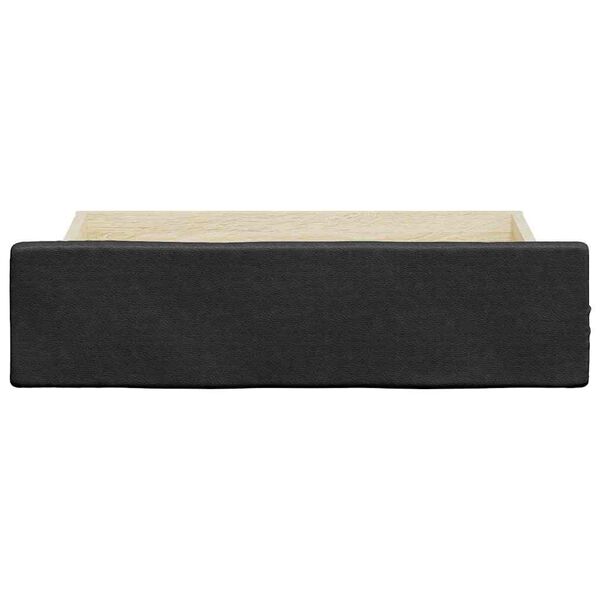 vidaXL Tiroirs de lit 2 pcs noir bois d'ing&eacute;nierie et similicuir