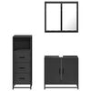 vidaXL Ensemble de meubles salle de bain 3 pcs noir bois d'ing&eacute;nierie