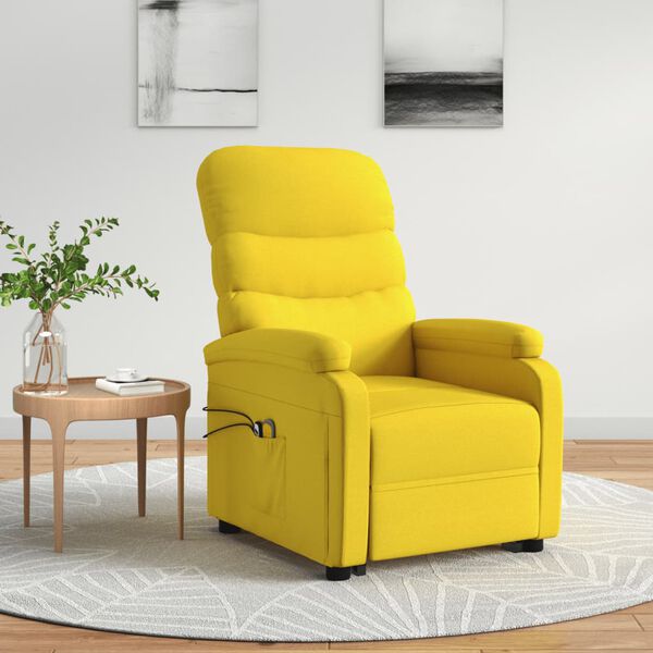vidaXL Fauteuil de massage Jaune Tissu