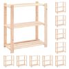 vidaXL &Eacute;tag&egrave;res de rangement &agrave; 3 niveaux 10 pcs 80x38x90 cm Pin 150 kg