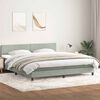 vidaXL Sommier &agrave; lattes de lit et matelas et LED gris clair 180x220cm velours
