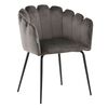 Venture Home Chaise &agrave; d&icirc;ner Limhamn Velours Noir et gris