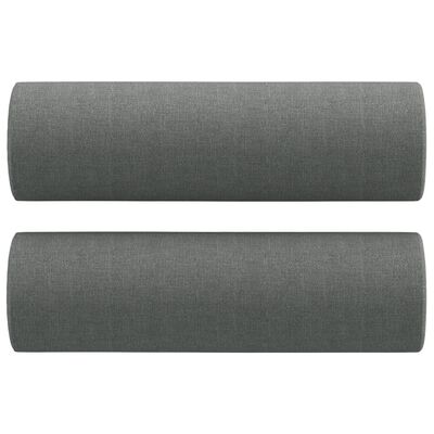 vidaXL Canapé 2 places avec oreillers gris foncé 140 cm tissu