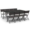 vidaXL Mobilier de salle &agrave; manger d'ext&eacute;rieur 9 pcs Acier