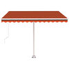 vidaXL Auvent manuel r&eacute;tractable avec LED 300x250 cm Orange et marron