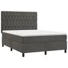 vidaXL Sommier &agrave; lattes de lit matelas et LED Gris fonc&eacute; 140x200 cm