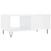 vidaXL Table basse Blanc brillant 90x50x40 cm Bois d'ing&eacute;nierie