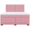 vidaXL Sommier &agrave; lattes de lit avec matelas Rose 180x200 cm Velours