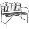 vidaXL Banc de jardin Noir 104 x 54 x 93cm Acier
