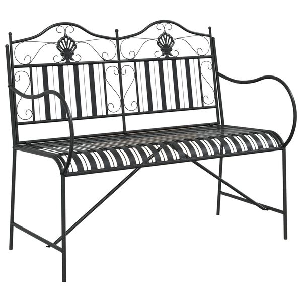 vidaXL Banc de jardin Noir 104 x 54 x 93cm Acier
